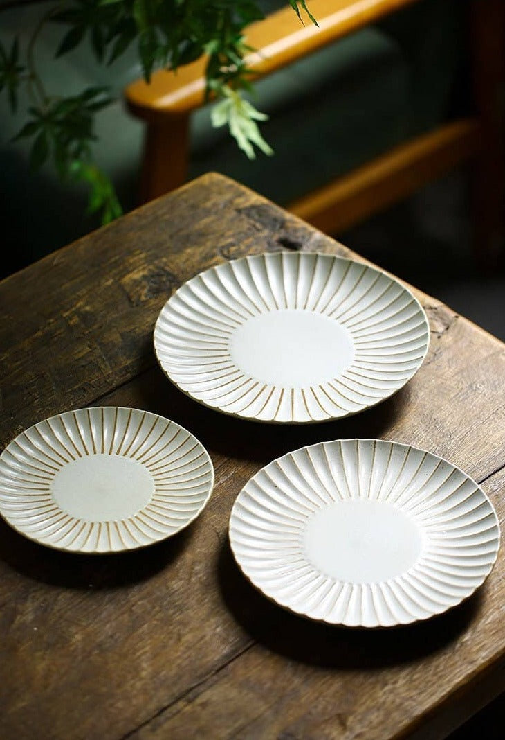 Fluted Ceramic Plate
