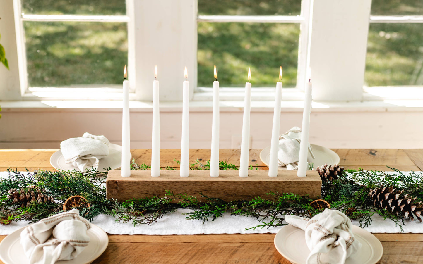 Oak Taper Candle Holder