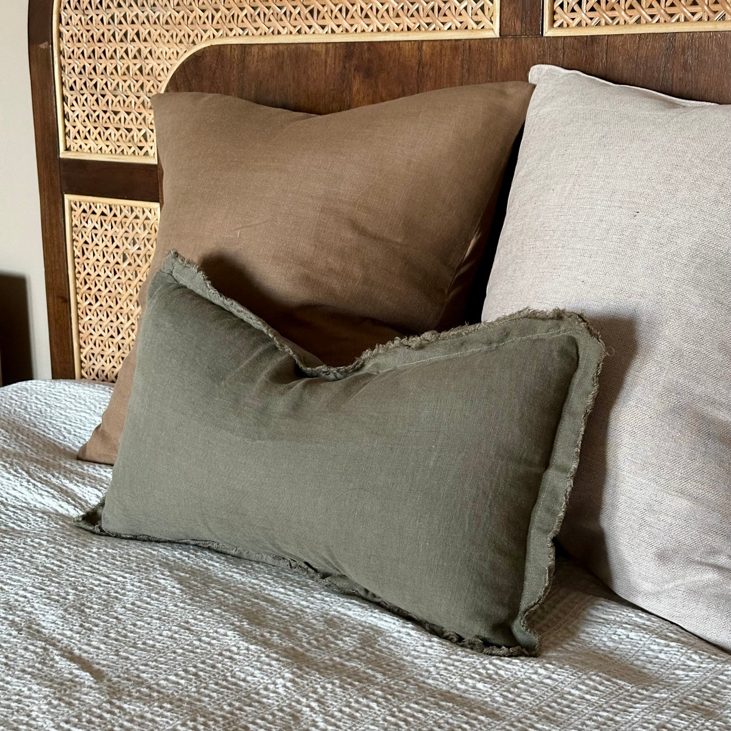 Linen Lumbar Pillow | Moss