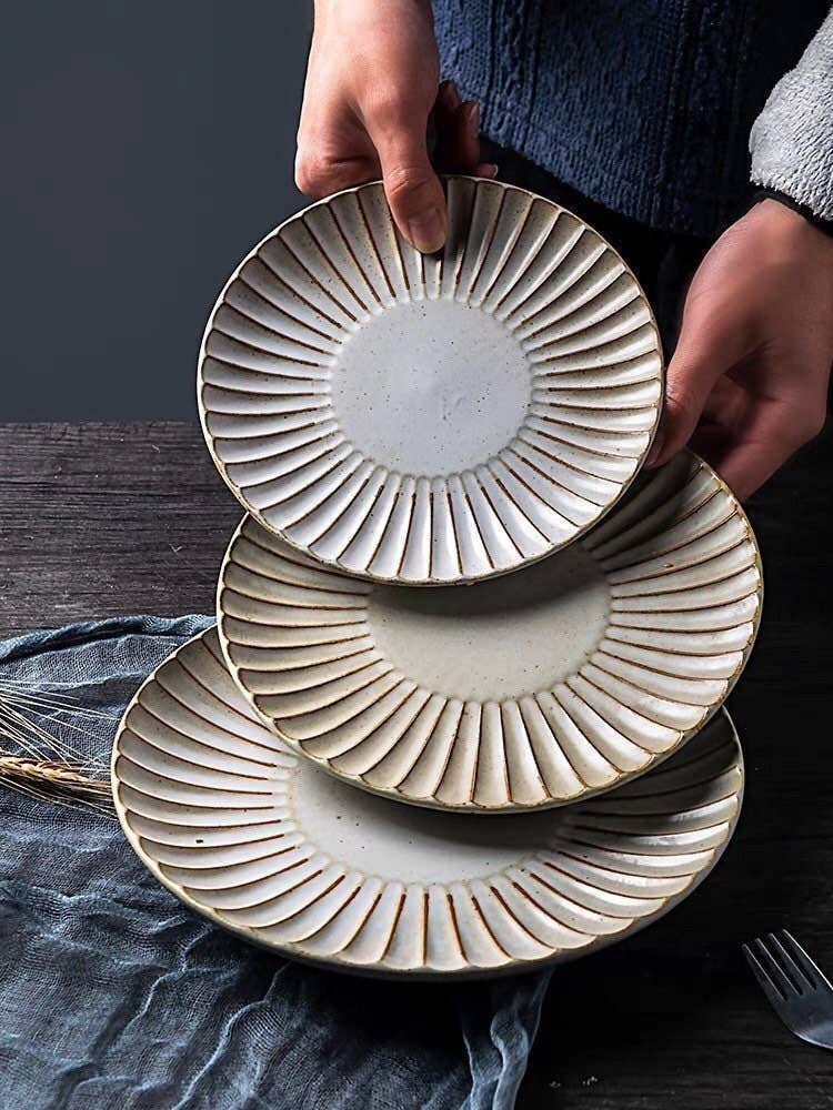 Fluted Ceramic Plate