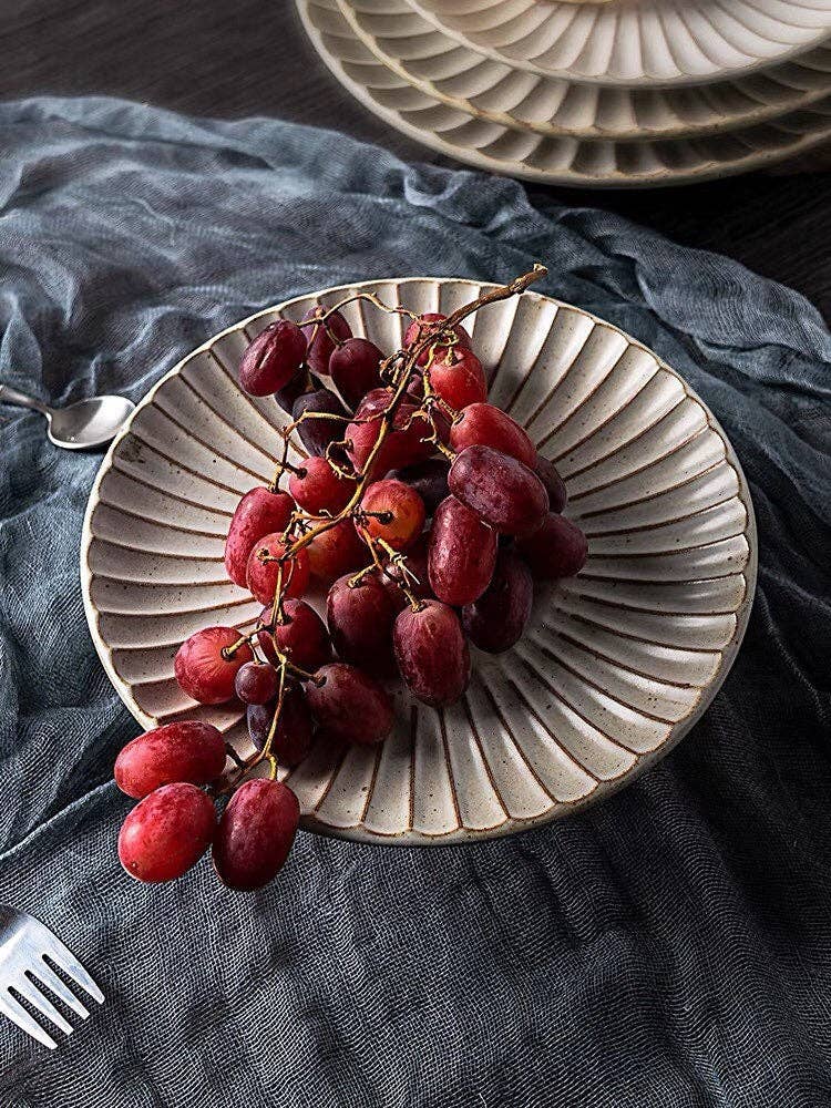 Fluted Ceramic Plate