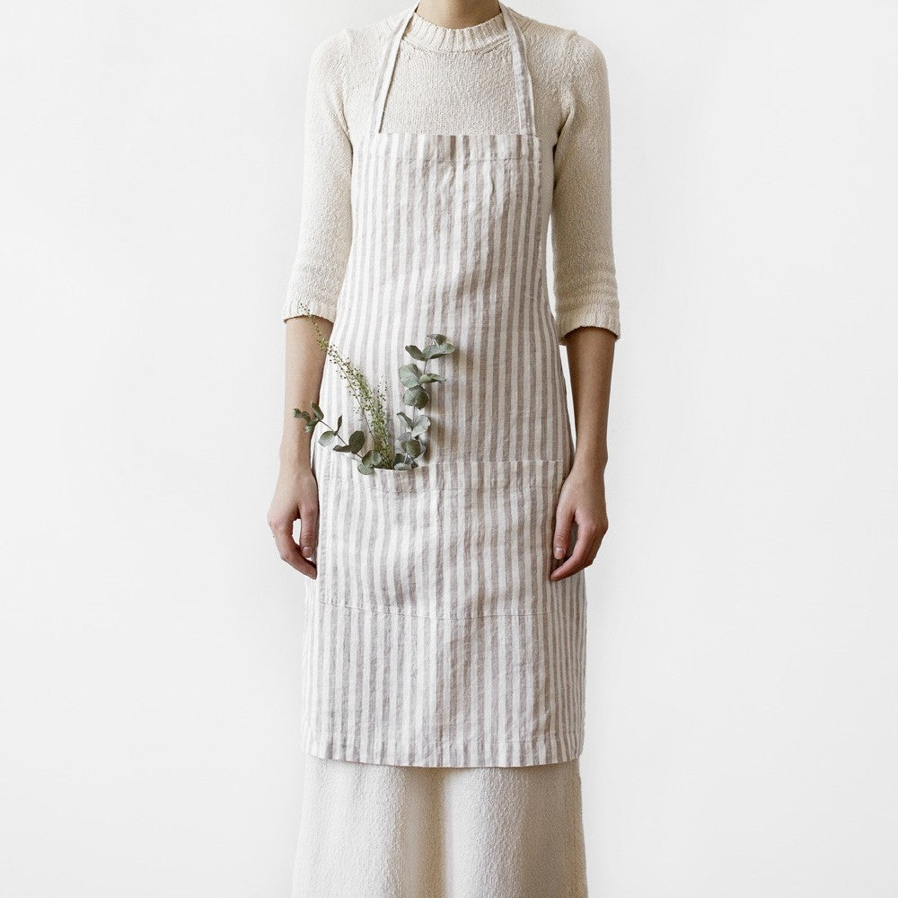 Linen Apron | Natural Stripe