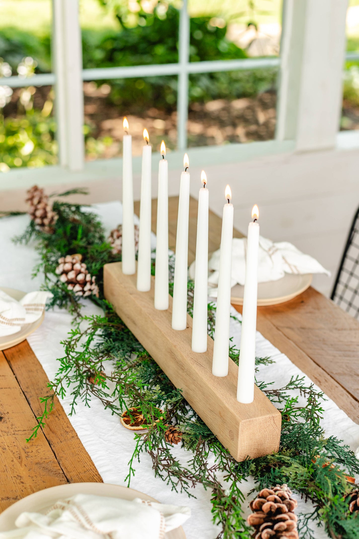 Oak Taper Candle Holder