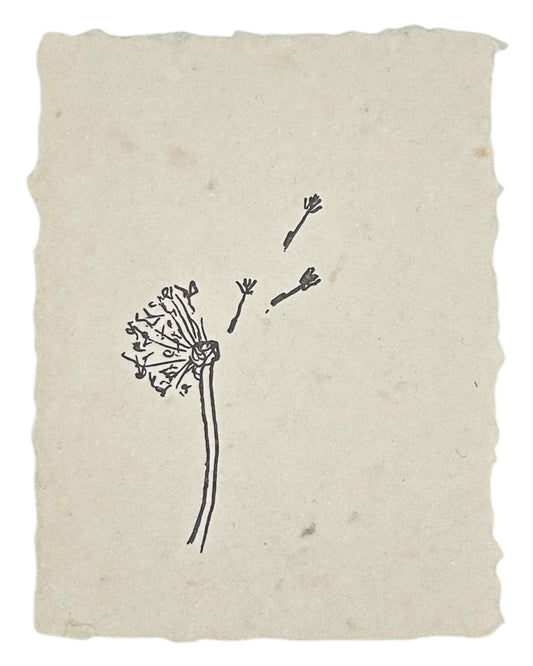 Blowing dandelion art print