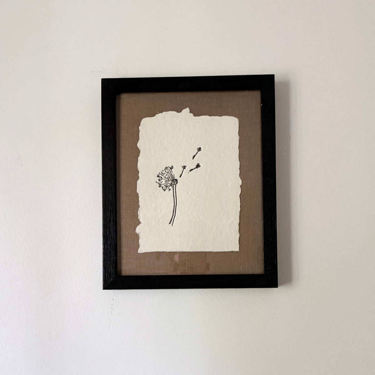 Blowing dandelion art print | Framed