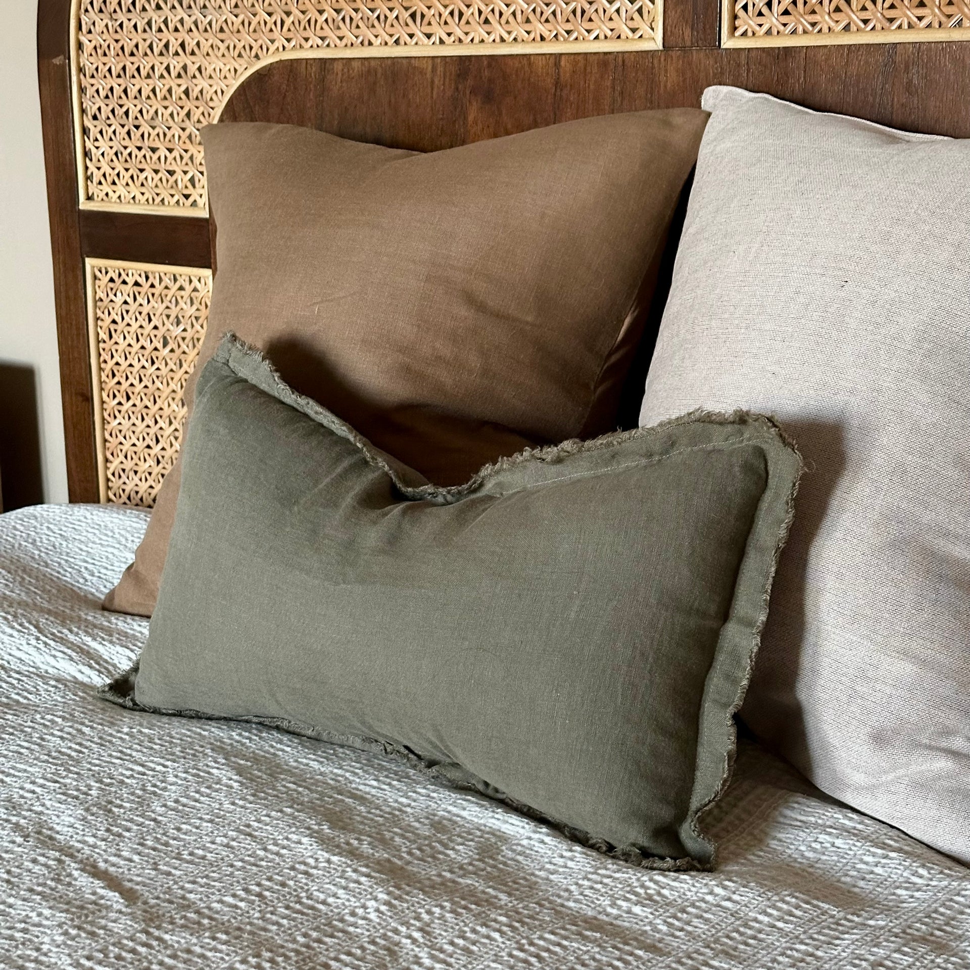Linen Lumbar Pillow | Moss